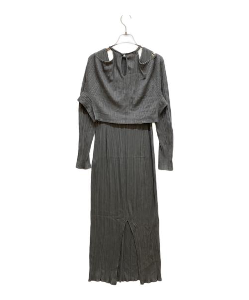 Mame Kurogouchi（マメクロゴウチ）Mame Kurogouchi (マメクロゴウチ) Random Ribbed Organic Cotton 2way Dress グレー サイズ:2の古着・服飾アイテム