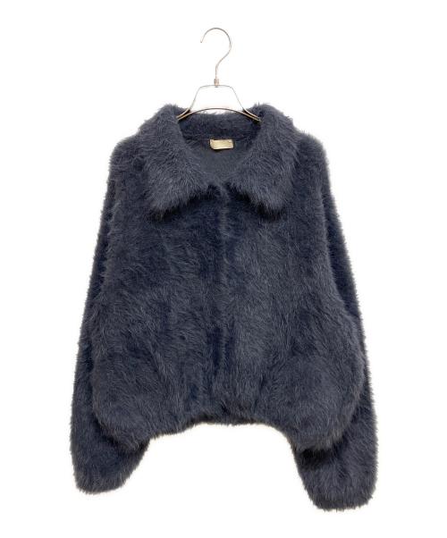 BALLSEY（ボールジィ）BALLSEY (ボールジィ) フェザーヤーン ステンカラーカーディガン ネイビー サイズ:Sの古着・服飾アイテム