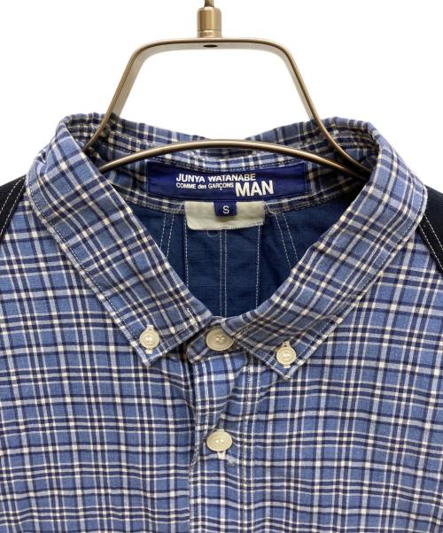 JUNYA WATANABE MAN（ジュンヤワタナベマン）JUNYA WATANABE MAN (ジュンヤワタナベマン) ボタンダウンチェックシャツ ブルー サイズ:Sの古着・服飾アイテム