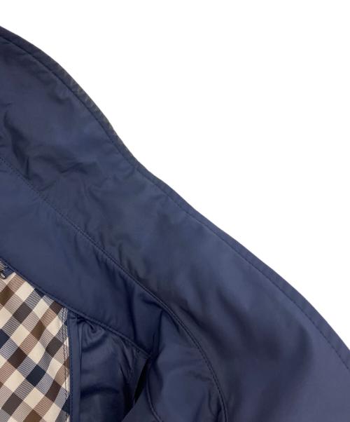 Aquascutum（アクアスキュータム）Aquascutum (アクアスキュータム) ナイロンパッカプル レインコート ネイビー サイズ:38の古着・服飾アイテム