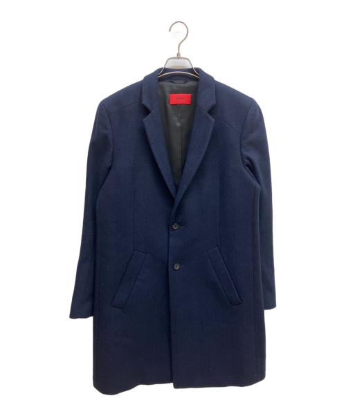 HUGO BOSS（ヒューゴ ボス）HUGO BOSS (ヒューゴ ボス) ウールチェスターコート ネイビー サイズ:SIZE 48の古着・服飾アイテム