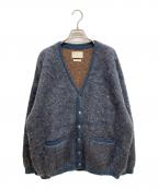 YOKEヨーク）の古着「3COLOR JACQUARD MOHAIR CARDIGAN」｜グリーン