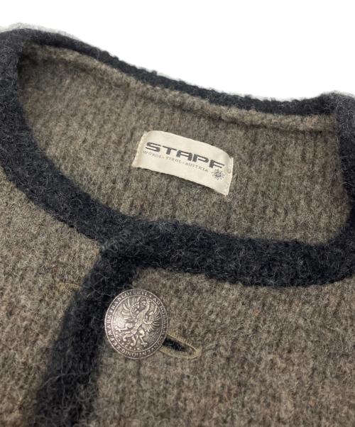 STAPF（シュタップ）STAPF (シュタップ) ウール ラウンドネック オーバーサイズ チロリアン ジャケット グレー サイズ:Mの古着・服飾アイテム
