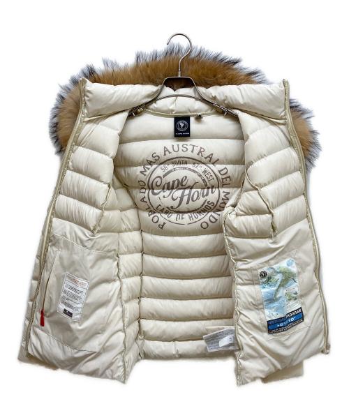 CAPEHORN（ケープホーン）CAPEHORN (ケープホーン) ストレッチファーショートダウン ホワイト サイズ:42の古着・服飾アイテム