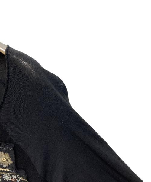 JUNYA WATANABE COMME des GARCONS（(ジュンヤワタナベ コムデギャルソン）JUNYA WATANABE COMME des GARCONS ((ジュンヤワタナベ コムデギャルソン) ビーズ刺繍カットソー ブラック サイズ:不明の古着・服飾アイテム