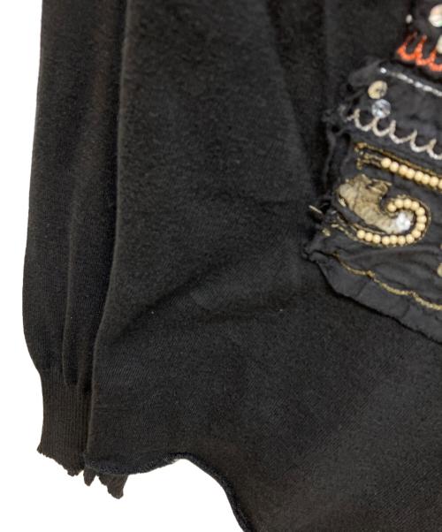 JUNYA WATANABE COMME des GARCONS（(ジュンヤワタナベ コムデギャルソン）JUNYA WATANABE COMME des GARCONS ((ジュンヤワタナベ コムデギャルソン) ビーズ刺繍カットソー ブラック サイズ:不明の古着・服飾アイテム