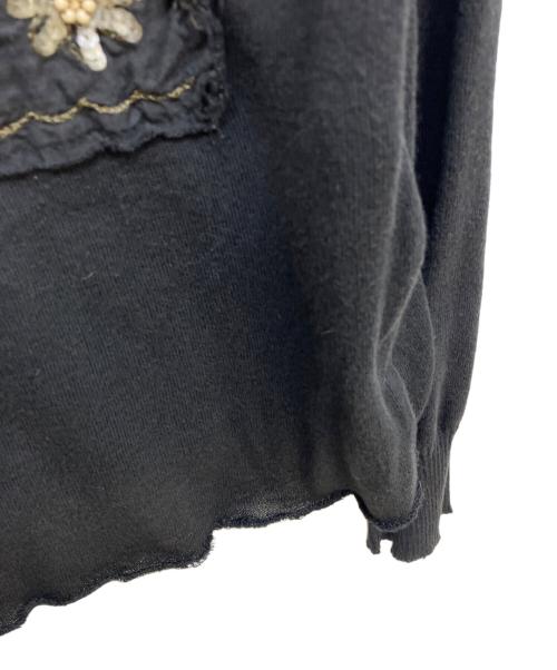 JUNYA WATANABE COMME des GARCONS（(ジュンヤワタナベ コムデギャルソン）JUNYA WATANABE COMME des GARCONS ((ジュンヤワタナベ コムデギャルソン) ビーズ刺繍カットソー ブラック サイズ:不明の古着・服飾アイテム