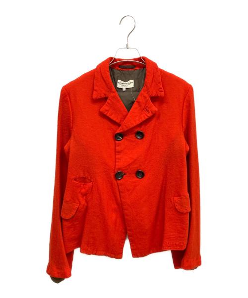 ROBE DE CHAMBRE COMME DES GARCONS（ローブドシャンブル コムデギャルソン）ROBE DE CHAMBRE COMME DES GARCONS (ローブドシャンブル コムデギャルソン) ウール縮絨 ダブルジャケット レッド サイズ:Lの古着・服飾アイテム