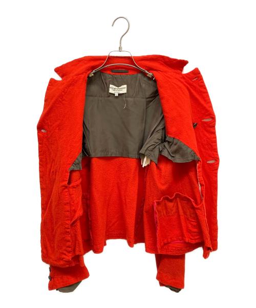 ROBE DE CHAMBRE COMME DES GARCONS（ローブドシャンブル コムデギャルソン）ROBE DE CHAMBRE COMME DES GARCONS (ローブドシャンブル コムデギャルソン) ウール縮絨 ダブルジャケット レッド サイズ:Lの古着・服飾アイテム