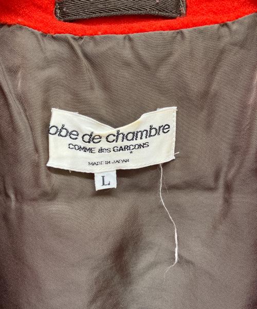 ROBE DE CHAMBRE COMME DES GARCONS（ローブドシャンブル コムデギャルソン）ROBE DE CHAMBRE COMME DES GARCONS (ローブドシャンブル コムデギャルソン) ウール縮絨 ダブルジャケット レッド サイズ:Lの古着・服飾アイテム