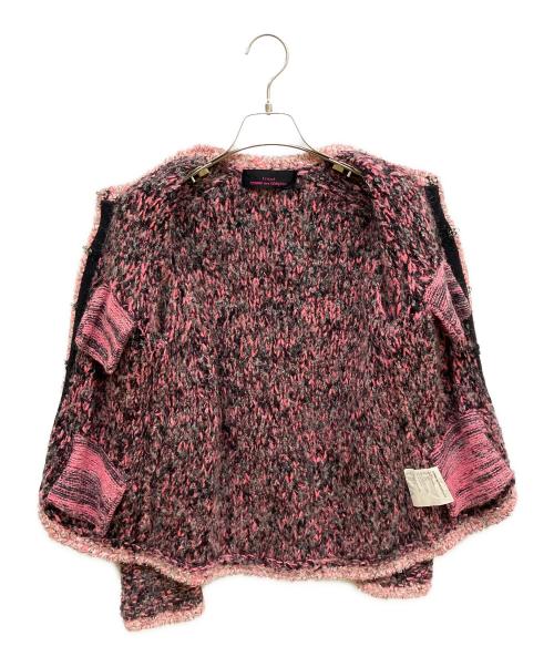 tricot COMME des GARCONS（トリココムデギャルソン）tricot COMME des GARCONS (トリココムデギャルソン) ツイードニットカーディガン ブラック×ピンク サイズ:不明の古着・服飾アイテム
