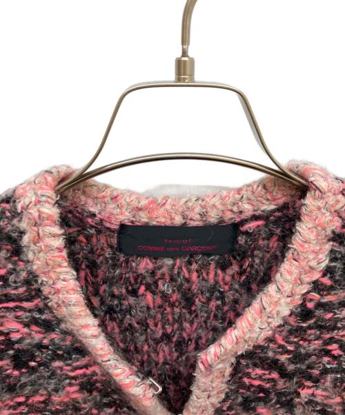 tricot COMME des GARCONS（トリココムデギャルソン）tricot COMME des GARCONS (トリココムデギャルソン) ツイードニットカーディガン ブラック×ピンク サイズ:不明の古着・服飾アイテム