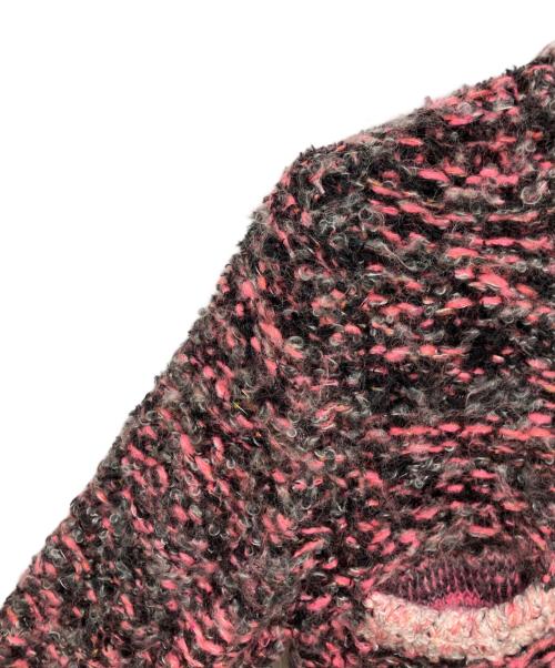 tricot COMME des GARCONS（トリココムデギャルソン）tricot COMME des GARCONS (トリココムデギャルソン) ツイードニットカーディガン ブラック×ピンク サイズ:不明の古着・服飾アイテム