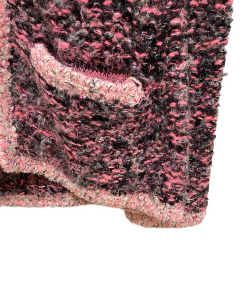 tricot COMME des GARCONS（トリココムデギャルソン）tricot COMME des GARCONS (トリココムデギャルソン) ツイードニットカーディガン ブラック×ピンク サイズ:不明の古着・服飾アイテム