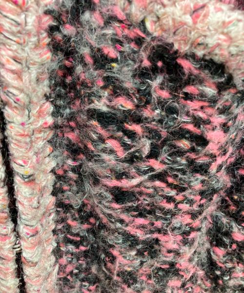 tricot COMME des GARCONS（トリココムデギャルソン）tricot COMME des GARCONS (トリココムデギャルソン) ツイードニットカーディガン ブラック×ピンク サイズ:不明の古着・服飾アイテム