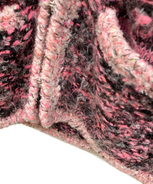 tricot COMME des GARCONS（トリココムデギャルソン）tricot COMME des GARCONS (トリココムデギャルソン) ツイードニットカーディガン ブラック×ピンク サイズ:不明の古着・服飾アイテム