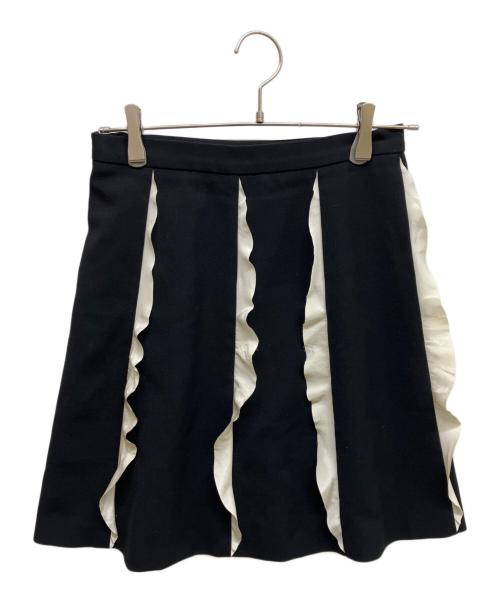 RED VALENTINO（レッドヴァレンティノ）RED VALENTINO (レッドヴァレンティノ) フリルスカート ブラック サイズ:40の古着・服飾アイテム