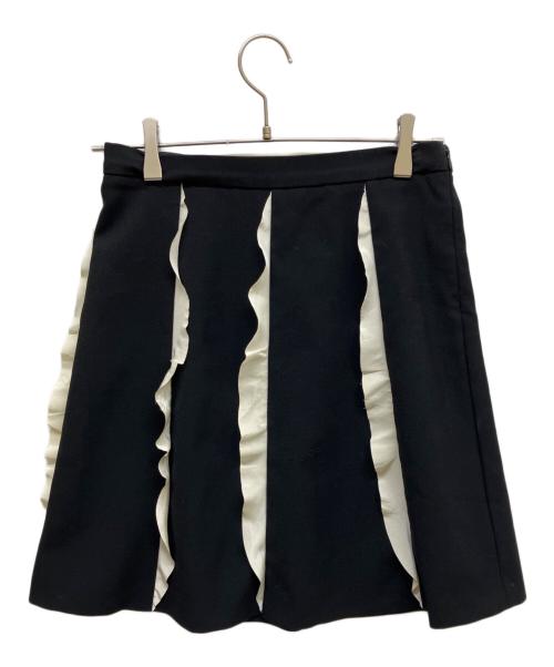 RED VALENTINO（レッドヴァレンティノ）RED VALENTINO (レッドヴァレンティノ) フリルスカート ブラック サイズ:40の古着・服飾アイテム