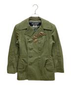 JUNYA WATANABE COMME des GARCONS(ジュンヤワタナベ コムデギャルソン）の古着「ブローチ付ダブルジャケット」｜オリーブ