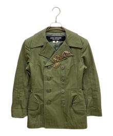 JUNYA WATANABE COMME des GARCONS（(ジュンヤワタナベ コムデギャルソン）の古着「ブローチ付ダブルジャケット」｜オリーブ