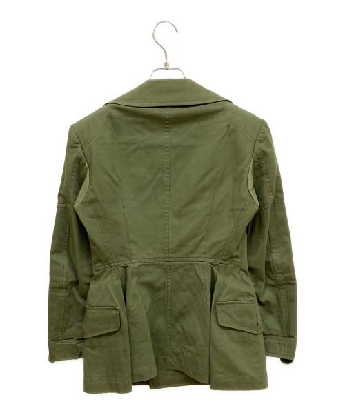 JUNYA WATANABE COMME des GARCONS（(ジュンヤワタナベ コムデギャルソン）JUNYA WATANABE COMME des GARCONS ((ジュンヤワタナベ コムデギャルソン) ブローチ付ダブルジャケット オリーブ サイズ:Sの古着・服飾アイテム