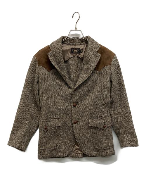 RRL（ダブルアールエル）RRL (ダブルアールエル) ヘリンボーンヨーク切替テーラードジャケット ブラウン サイズ:XSの古着・服飾アイテム
