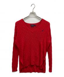 POLO RALPH LAUREN（ポロ・ラルフローレン）の古着「Vネックニット」｜レッド