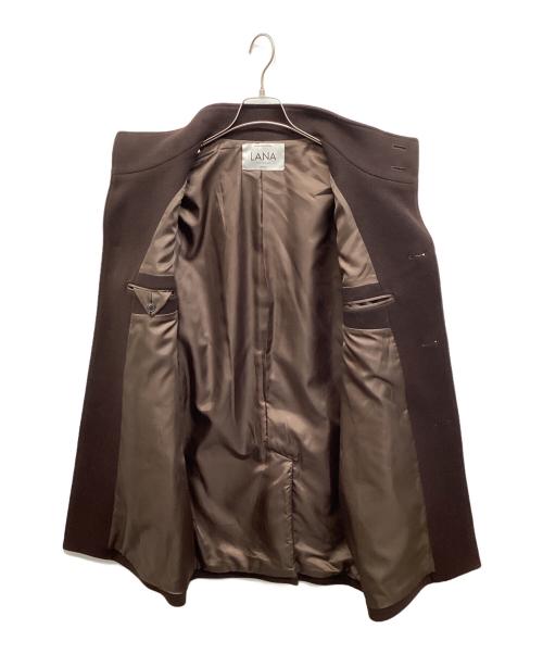 JOURNAL STANDARD relume（ジャーナルスタンダード レリューム）JOURNAL STANDARD relume (ジャーナルスタンダード レリューム) LANAウール super 140's スタンドカラーコート ブラウン サイズ:Lの古着・服飾アイテム