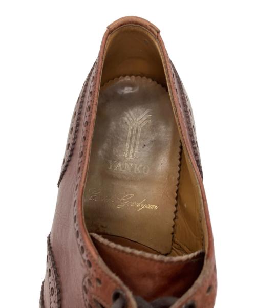 YANKO（ヤンコ）YANKO (ヤンコ) ウィングチップシューズ ブラウン サイズ:25　1/2の古着・服飾アイテム