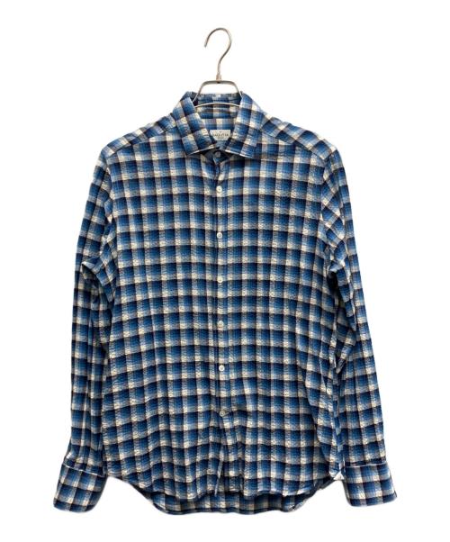 Bagutta（バグッタ）Bagutta (バグッタ) チェックシャツ ブルー サイズ:40の古着・服飾アイテム