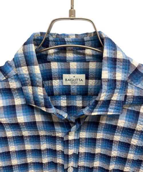 Bagutta（バグッタ）Bagutta (バグッタ) チェックシャツ ブルー サイズ:40の古着・服飾アイテム