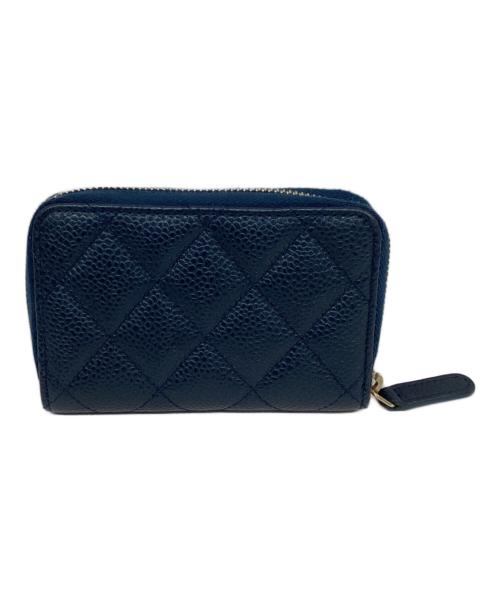 CHANEL（シャネル）CHANEL (シャネル) キャビアスキンクラシックジップコインパース ブルーの古着・服飾アイテム