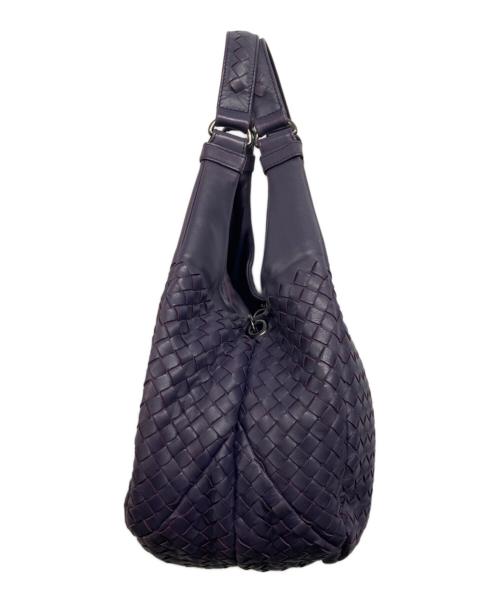 BOTTEGA VENETA（ボッテガベネタ）BOTTEGA VENETA (ボッテガベネタ) イントレチャートカンパーナハンドバッグ パープルの古着・服飾アイテム