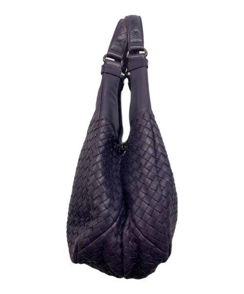 BOTTEGA VENETA（ボッテガベネタ）BOTTEGA VENETA (ボッテガベネタ) イントレチャートカンパーナハンドバッグ パープルの古着・服飾アイテム