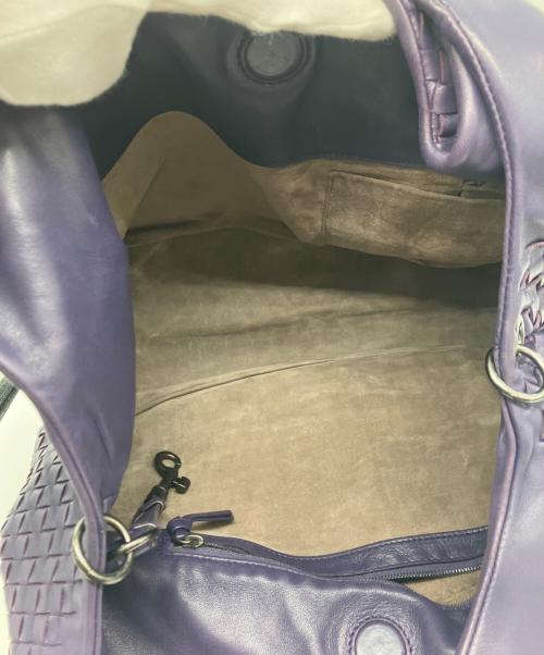 BOTTEGA VENETA（ボッテガベネタ）BOTTEGA VENETA (ボッテガベネタ) イントレチャートカンパーナハンドバッグ パープルの古着・服飾アイテム