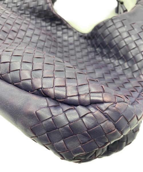 BOTTEGA VENETA（ボッテガベネタ）BOTTEGA VENETA (ボッテガベネタ) イントレチャートカンパーナハンドバッグ パープルの古着・服飾アイテム