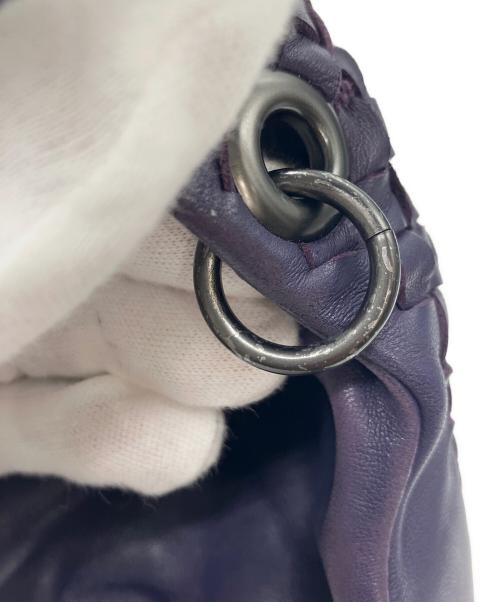BOTTEGA VENETA（ボッテガベネタ）BOTTEGA VENETA (ボッテガベネタ) イントレチャートカンパーナハンドバッグ パープルの古着・服飾アイテム