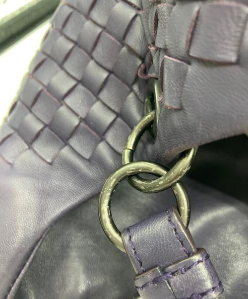BOTTEGA VENETA（ボッテガベネタ）BOTTEGA VENETA (ボッテガベネタ) イントレチャートカンパーナハンドバッグ パープルの古着・服飾アイテム