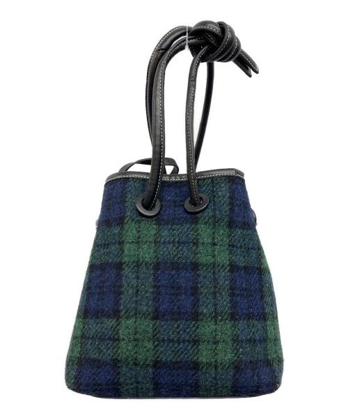 VASIC（ヴァジック）VASIC (ヴァジック) Harris Tweed (ハリスツイード) ポーチ付巾着ショルダーバッグ グリーン サイズ:下記参照の古着・服飾アイテム