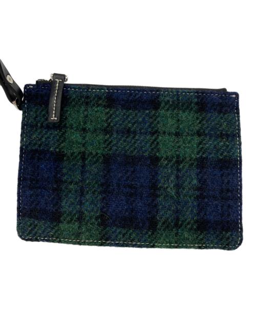 VASIC（ヴァジック）VASIC (ヴァジック) Harris Tweed (ハリスツイード) ポーチ付巾着ショルダーバッグ グリーン サイズ:下記参照の古着・服飾アイテム