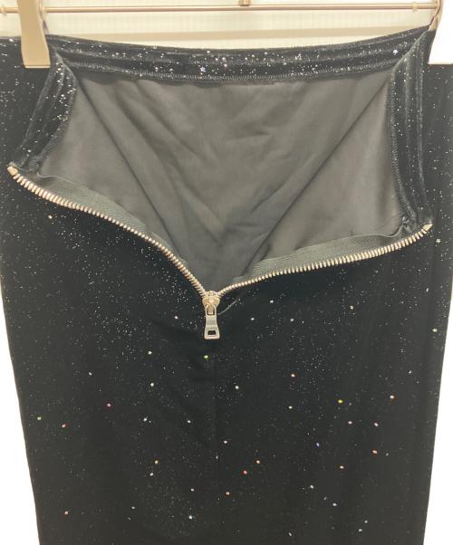 BALMAIN（バルマン）BALMAIN (バルマン) スタースパンコールベロアスカート ブラック サイズ:34の古着・服飾アイテム