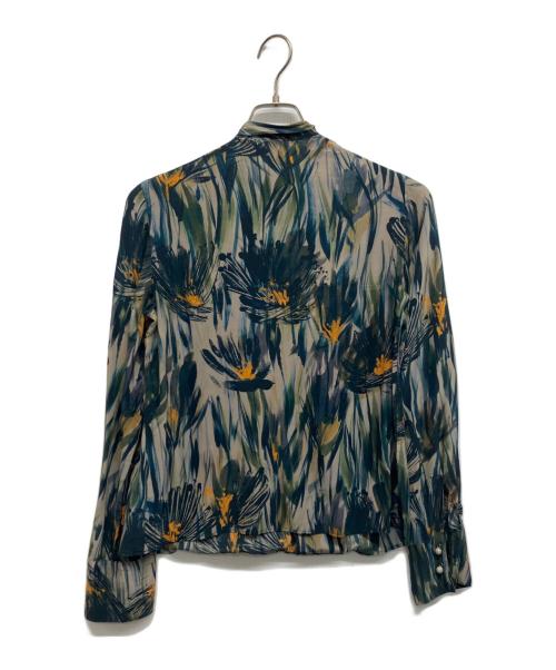 MaxMara（マックスマーラ）MaxMara (マックスマーラ) 総柄ボウタイブラウス グリーン サイズ:36の古着・服飾アイテム