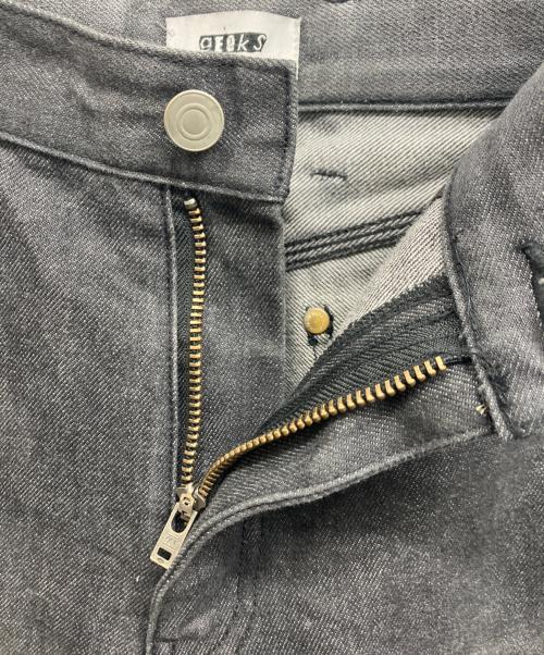 geeks（ギークス）geeks (ギークス) DENIM DOWBLE KNEE HALF PANTS グレー サイズ:2の古着・服飾アイテム
