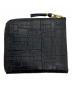 COMME des GARCONS (コムデギャルソン) 型押しジップウォレット ブラック：15000円