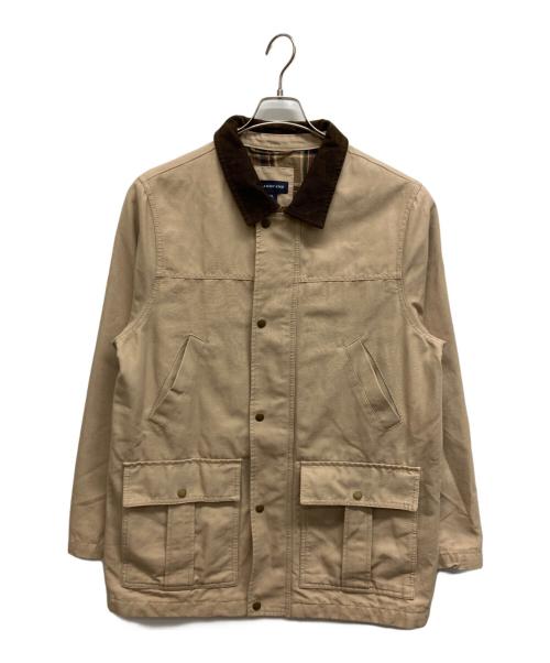 LAND'S END（ランズエンド）LAND'S END (ランズエンド) 襟コーデュロイカバーオール ベージュ サイズ:XLの古着・服飾アイテム