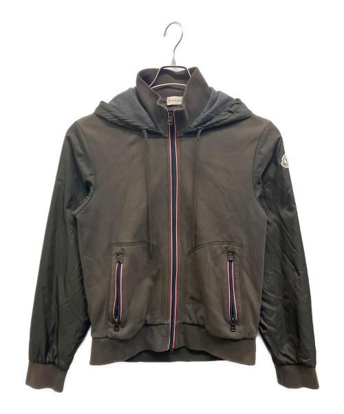 MONCLER（モンクレール）MONCLER (モンクレール) スウェット切替ジップアップパーカー オリーブ サイズ:Lの古着・服飾アイテム