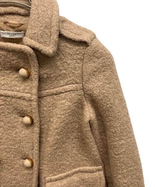PRADA（プラダ）PRADA (プラダ) モヘアPコート ベージュ サイズ:40の古着・服飾アイテム