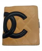 CHANELシャネル）の古着「カンボンライン2つ折り財布」｜ベージュ