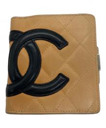 CHANEL（シャネル）の古着「カンボンライン2つ折り財布」｜ベージュ
