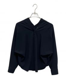 Noble（ノーブル）の古着「【洗える】Vネックオープンブラウス」｜ネイビー